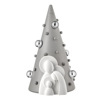 Bongelli Preziosi Decorazione natalizia da tavola alberello piccolo con sacra famiglia Colore: Grigio