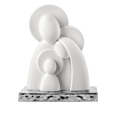 Bongelli Preziosi Decorazione natalizia da tavola scultura con sacra famiglia grande Colore: Argento