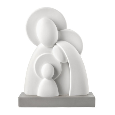 Bongelli Preziosi Decorazione natalizia da tavola scultura con sacra famiglia media Colore: Grigio