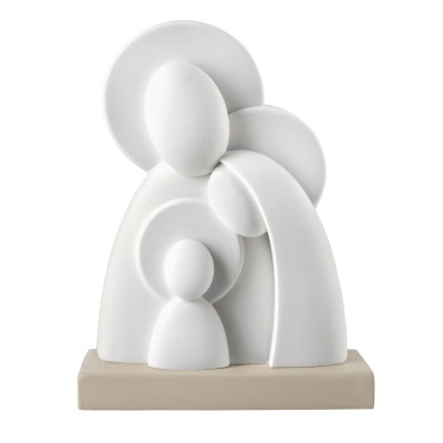 Bongelli Preziosi Decorazione natalizia da tavola scultura con sacra famiglia media Colore: Nocciola