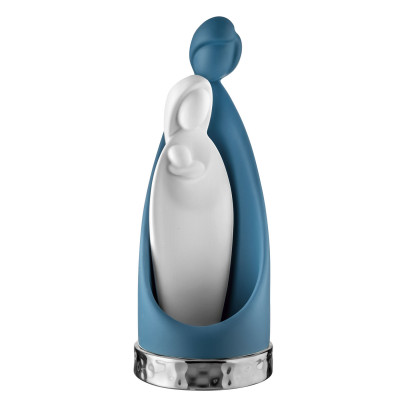 Bongelli Preziosi Decorazione natalizia grande in marmorino con la sacra famiglia Colore: Blu/Argento