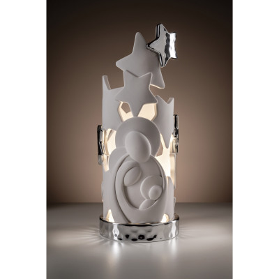 Bongelli Preziosi Lampada a led piccola con sacra famiglia e stelle Colore: Argento