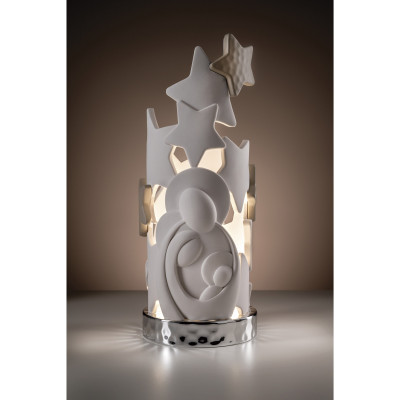 Bongelli Preziosi Lampada a led piccola con sacra famiglia e stelle Colore: Nocciola