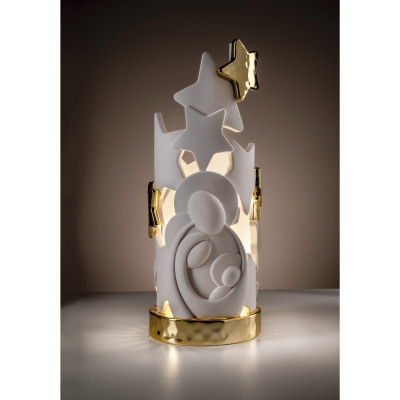 Bongelli Preziosi Lampada a led piccola con sacra famiglia e stelle Colore: Oro