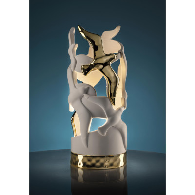  Bongelli Preziosi - Gabbiano - Lampada da tavolo alta in marmorino dal design moderno - 1 Lampadina Led Integrato 4W - Gradi Kelvin 3000k Luce Calda - IP20 - SKU: ME2593/2 