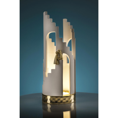  Bongelli Preziosi - Casa - Lampada da tavolo bassa in marmorino dal design moderno - 1 Lampadina Led Integrato 4W - Gradi Kelvin 3000k Luce Calda - IP20 - SKU: ME2592/1 