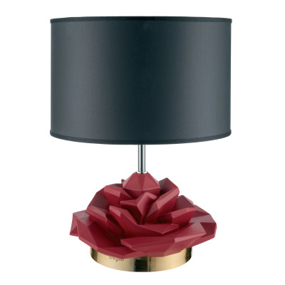 Bongelli Preziosi - Lampada da tavolo dal design moderno con paralume in tessuto e PVC - Colore: Rosso - 1 Lampadina - E27 - 60W - IP20 - SKU: ME2489/RS