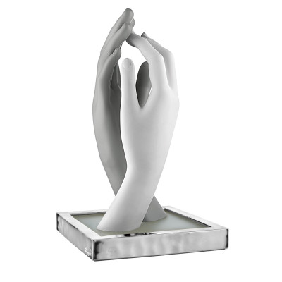  Bongelli Preziosi - Mani - Lampada da tavolo piccola in marmorino con diffusore a led - 1 Lampadina Led Integrato 4W - IP20 - SKU: ME2586/1 