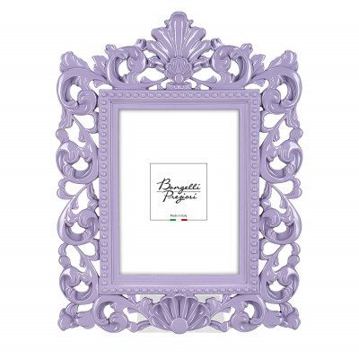 Bongelli Preziosi - Barocco - Portafoto da tavolo barocco in marmorino dal design moderno ed elegante - Colore: Lilla - Foto 15x20 - SKU: ME2355/LI
