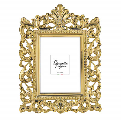 Bongelli Preziosi - Barocco - Portafoto da tavolo barocco in marmorino dal design moderno ed elegante - Colore: Oro - Foto 15x20 - SKU: ME2355/OR