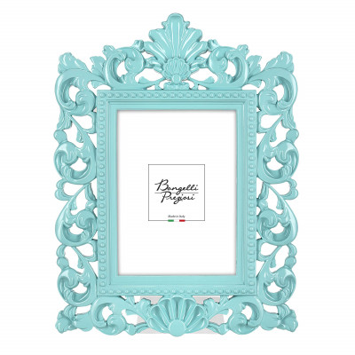 Bongelli Preziosi - Barocco - Portafoto da tavolo barocco in marmorino dal design moderno ed elegante - Colore: Blu Cristallo - Foto 15x20 - SKU: ME2355/TF
