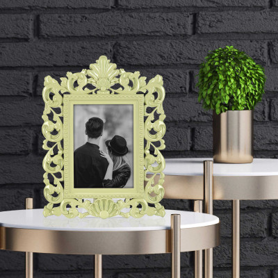 Bongelli Preziosi - Barocco - Portafoto da tavolo barocco in marmorino dal design moderno ed elegante - Foto 15x20 - SKU: ME2355/