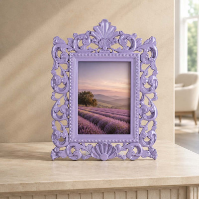 Bongelli Preziosi Barocco Portafoto da tavolo barocco in marmorino dal design moderno ed elegante Foto 15x20 Colore: Lilla