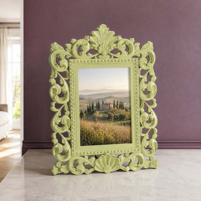 Bongelli Preziosi Barocco Portafoto da tavolo barocco in marmorino dal design moderno ed elegante Foto 15x20 Colore: Verde