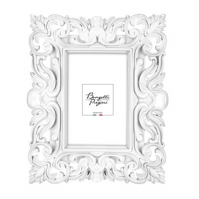 Bongelli Preziosi - Barocco - Portafoto da tavolo in stile barocco in marmorino dal design moderno ed elegante - Colore: Bianco - Foto 13x18 - SKU: ME2356/BI