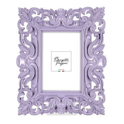 Bongelli Preziosi - Barocco - Portafoto da tavolo in stile barocco in marmorino dal design moderno ed elegante - Colore: Lilla - Foto 13x18 - SKU: ME2356/LI