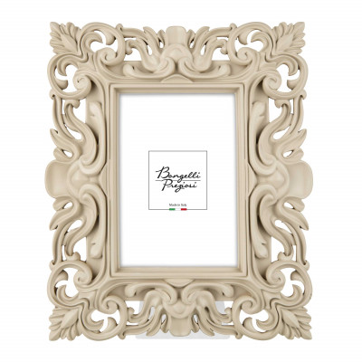 Bongelli Preziosi - Barocco - Portafoto da tavolo in stile barocco in marmorino dal design moderno ed elegante - Colore: Nocciola - Foto 13x18 - SKU: ME2356/N