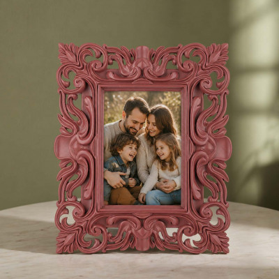 Bongelli Preziosi Barocco Portafoto da tavolo in stile barocco in marmorino dal design moderno ed elegante Foto 13x18 Colore: Rosso