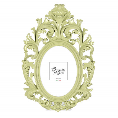 Bongelli Preziosi - Barocco - Portafoto da tavolo ovale barocco in marmorino dal design moderno ed elegante - Colore: Verde - Foto 15x20 - SKU: ME2354/V