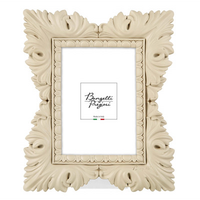 Bongelli Preziosi - Barocco - Portafoto da tavolo rettangolare in marmorino dal design moderno ed elegante - Colore: Nocciola - Foto 15x20 - SKU: ME2358/N