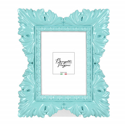 Bongelli Preziosi - Barocco - Portafoto da tavolo rettangolare in marmorino dal design moderno ed elegante - Colore: Blu Cristallo - Foto 15x20 - SKU: ME2358/TF