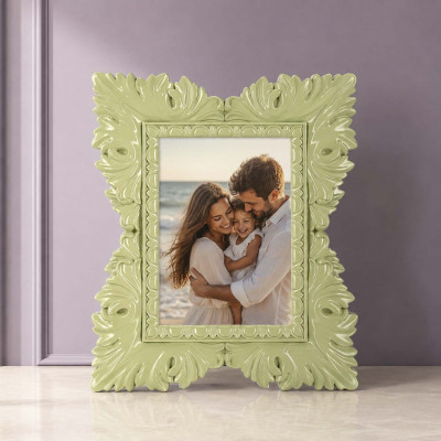 Bongelli Preziosi Barocco Portafoto da tavolo rettangolare in marmorino dal design moderno ed elegante Foto 15x20 Colore: Verde