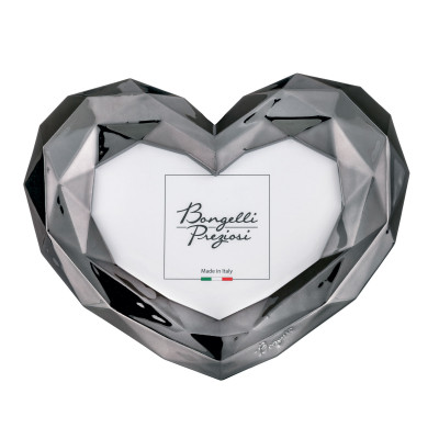 Bongelli Preziosi - Portafoto grande con cornice in marmorino a forma di cuore - Colore: Cromato - Foto 18x13 - SKU: ME2497/2CF