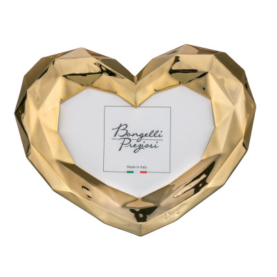 Bongelli Preziosi - Portafoto grande con cornice in marmorino a forma di cuore - Foto 18x13 - SKU: ME2497/2