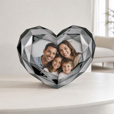 Bongelli Preziosi Portafoto grande con cornice in marmorino a forma di cuore Foto 18x13 Colore: Cromato