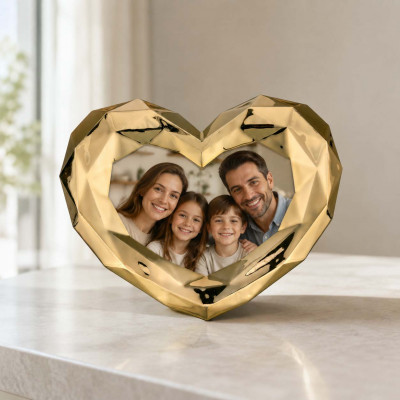 Bongelli Preziosi Portafoto grande con cornice in marmorino a forma di cuore Foto 18x13 Colore: Oro