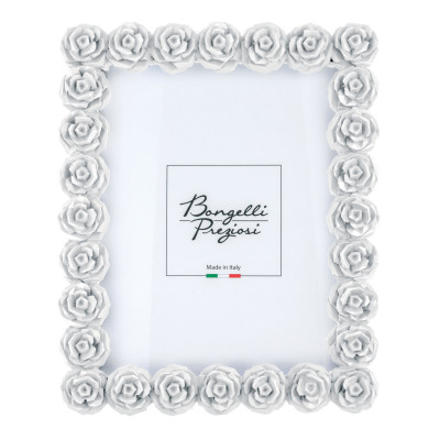 Bongelli Preziosi - Portafoto grande con cornice in marmorino dal design moderno - Colore: Bianco - Foto 18x24 - SKU: ME2490/2BI