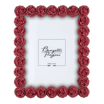 Bongelli Preziosi - Portafoto grande con cornice in marmorino dal design moderno - Colore: Rosso - Foto 18x24 - SKU: ME2490/2RS