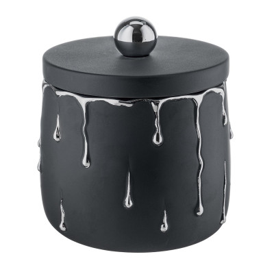 Bongelli Preziosi Rugiada Portagioie in marmorino con decori a goccia design moderno ed elagante Colore: Nero/Argento
