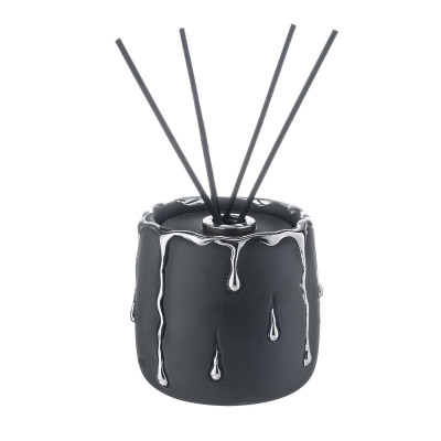 Bongelli Preziosi Rugiada Profumatore con bastoncini in marmorino con decori a goccia design elagante Colore: Nero/Argento