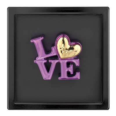 Bongelli Preziosi - Love - Quadretto con pannello in legno e scritta in marmorino - Colore: Nero/Viola - SKU: ME2618/1NE-VI