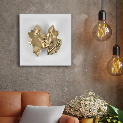  Bongelli Preziosi - Il Bacio - Quadro con pannello in legno e raffigurazione in marmorino - SKU: ME2615 