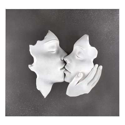 Bongelli Preziosi - Il Bacio - Quadro con pannello in legno e raffigurazione in marmorino - Colore: Grigio - SKU: ME2615/G