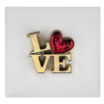 Bongelli Preziosi - Love - Quadro con pannello in legno e scritta in marmorino - Colore: Bianco/Oro - SKU: ME2618/2BI-OR