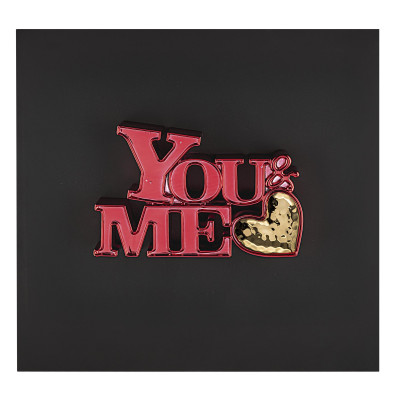 Bongelli Preziosi You and Me Quadro con pannello in legno e scritta in marmorino Colore: Nero/Rosso