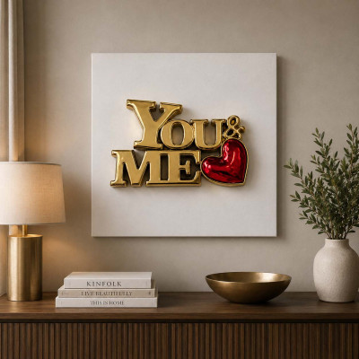Bongelli Preziosi You and Me Quadro con pannello in legno e scritta in marmorino Colore: Oro