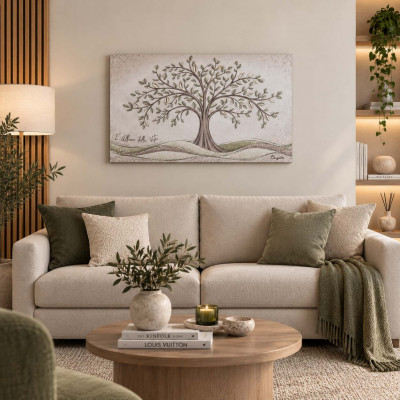 Bongelli Preziosi Quadro moderno con albero della vita 80x56 Colore: Verde