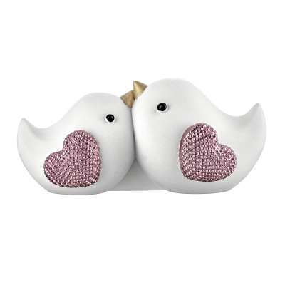 Bongelli Preziosi - Animaletti - Scultura con coppia di uccellini in marmorino - SKU: ME2719