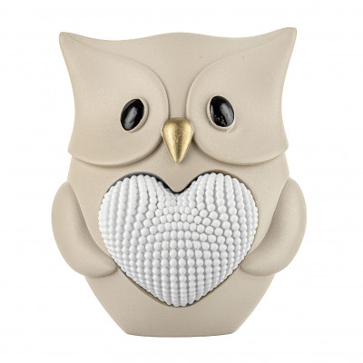 Bongelli Preziosi Animaletti Scultura con gufetto grande in marmorino Colore: Nocciola
