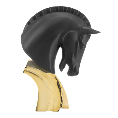 Bongelli Preziosi Horse Scultura da tavolo Cavallo grande in marmorino dal design moderno ed elegante Colore: Nero