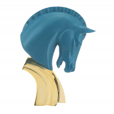 Bongelli Preziosi Horse Scultura da tavolo Cavallo grande in marmorino dal design moderno ed elegante Colore: Ottanio