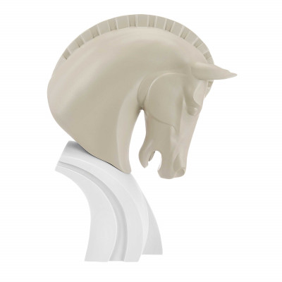 Bongelli Preziosi Horse Scultura da tavolo Cavallo grande in marmorino dal design moderno ed elegante Colore: Nocciola/Bianco