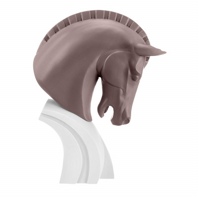 Bongelli Preziosi Horse Scultura da tavolo Cavallo piccola in marmorino dal design moderno ed elegante Colore: Tortora