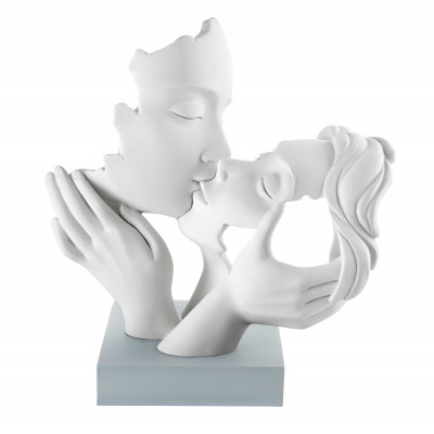 Bongelli Preziosi Face Scultura da tavolo con bacio grande in marmorino dal design moderno ed elegante Colore: Carta da Zucchero