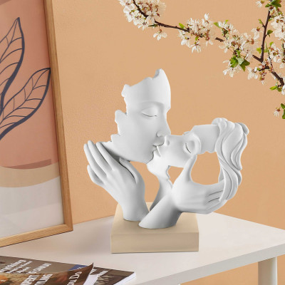 Bongelli Preziosi - Face - Scultura da tavolo con bacio piccola in marmorino dal design moderno ed elegante - SKU: ME2345/2
