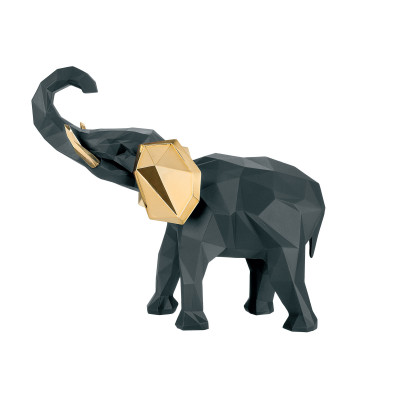 Bongelli Preziosi Modern Animal Scultura da tavolo Elefante piccolo in marmorino dal design moderno ed elegante Colore: Nero